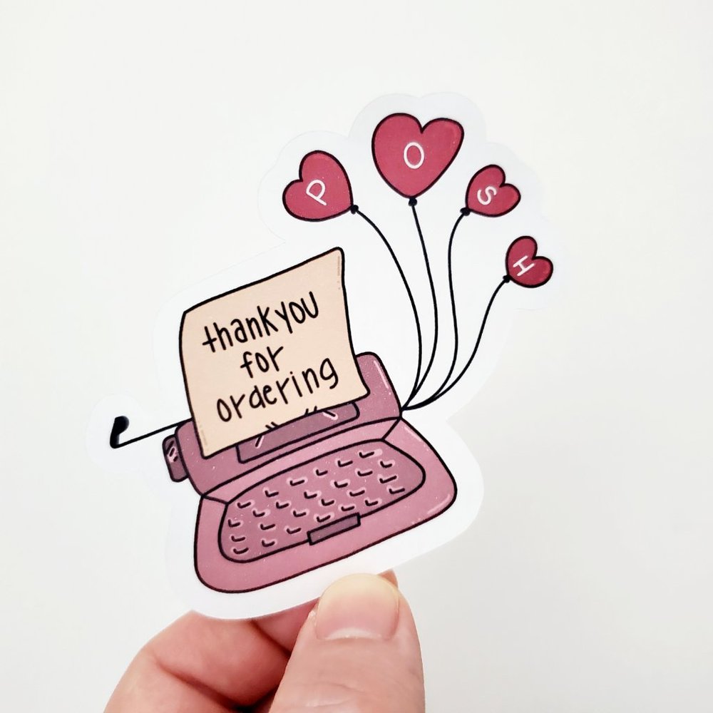 LB072 Vintage Typewriter Poshmark Sticker Sheets [Price Firm] - Picture 6 of 8